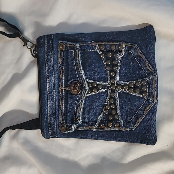 BKBags Handbags - Handmade denim cross body purse from upcycled jeans